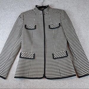 Tahari Black and White Houndstooth Jacket EUC